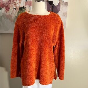 Beldoch Popper Vibrant Orange Women's Crew Neck Sweater Size 1X